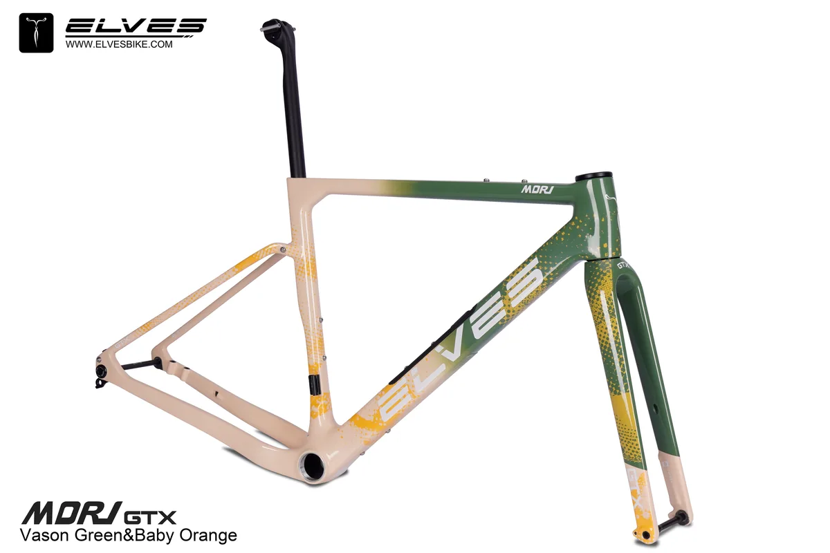 Elves Mori GTX frameset in Vason Green and Baby Orange