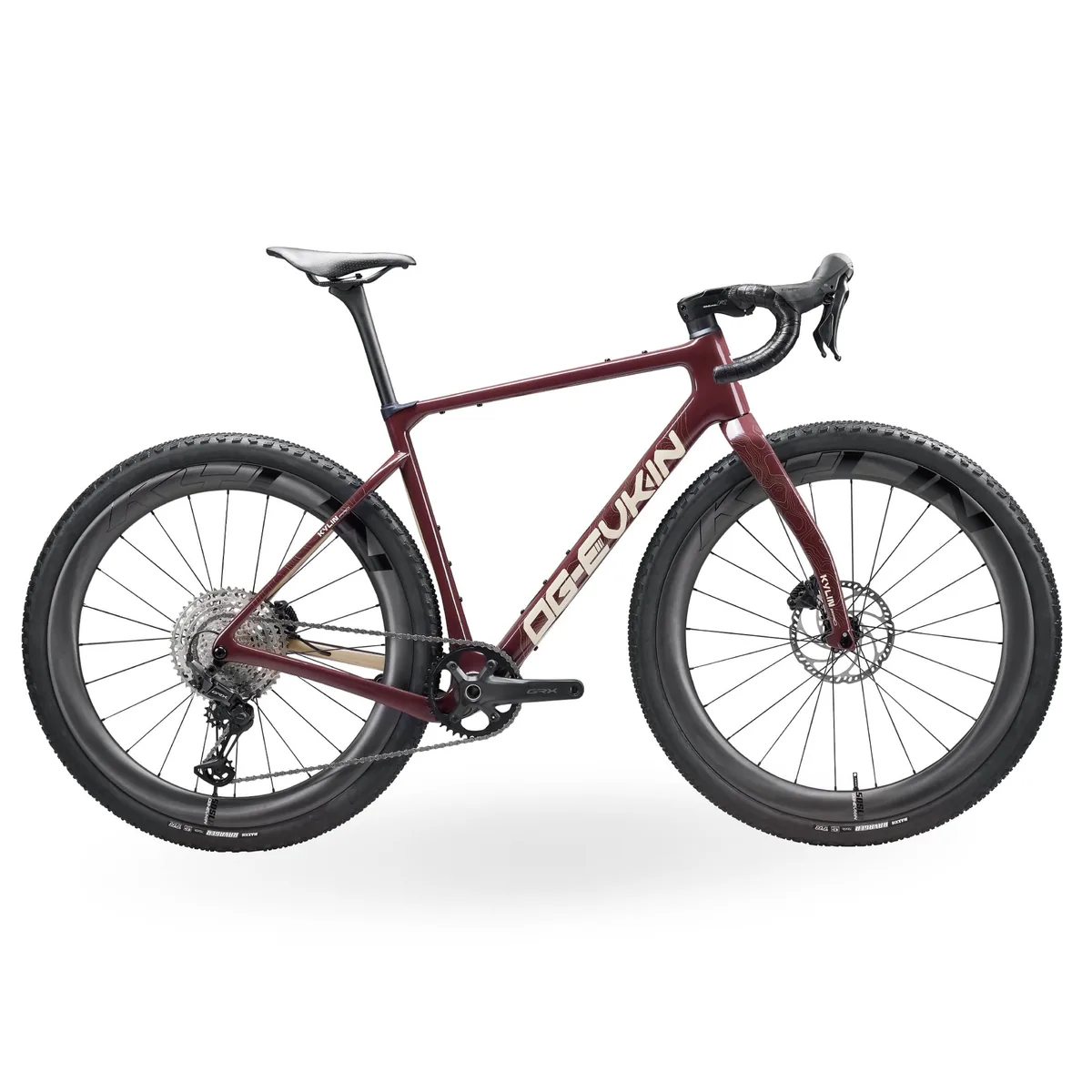 Ready-made gravel on the frame of the OG-EVKIN KYLIN PRO burgundy color