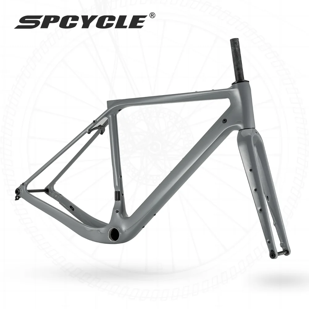 Carbon frame and fork SPCycle G058 gray color from the manufacturer's card