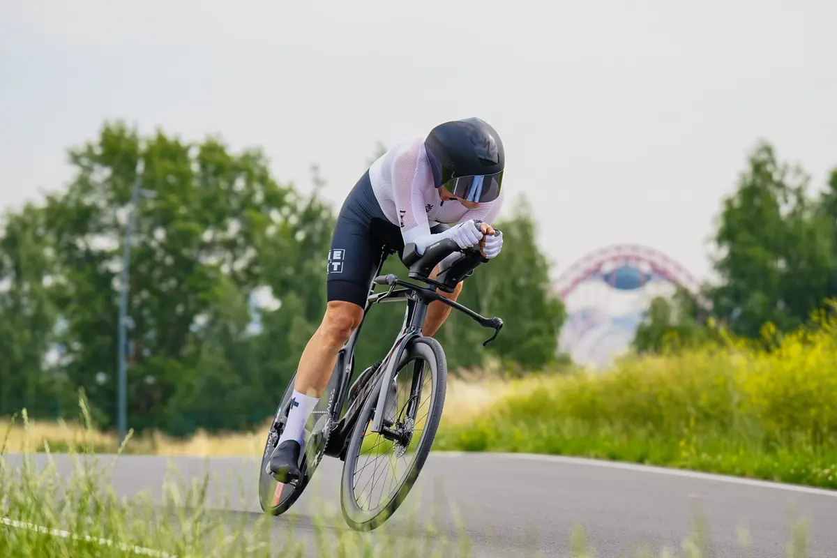 CyclingRace participant on a bicycle for an individual time trial
